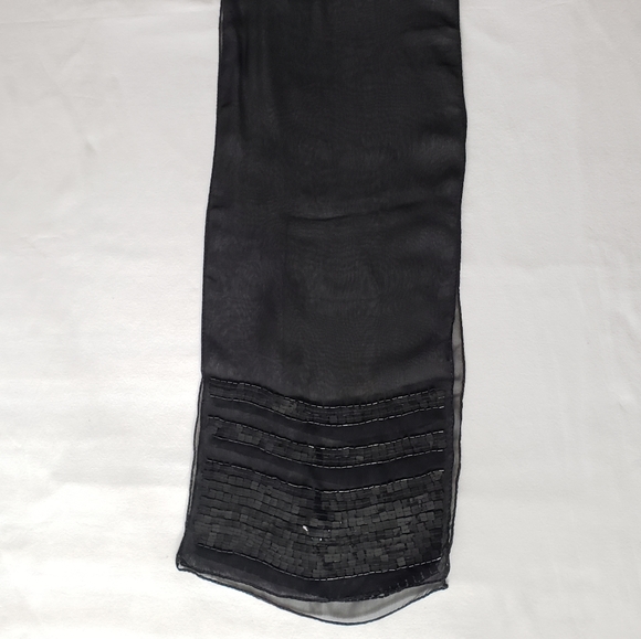 Sheer Black Sequined Scarf - Picture 4 of 6